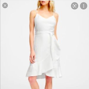 Banana Republic Linen-Blend Ruffle Wrap Deess